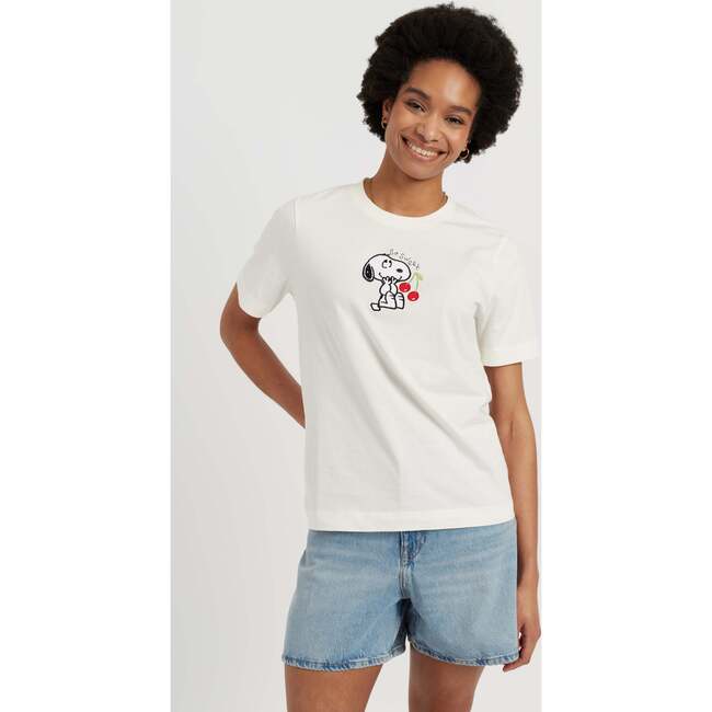 Cotton Snoopy Cherry T-Shirt, White