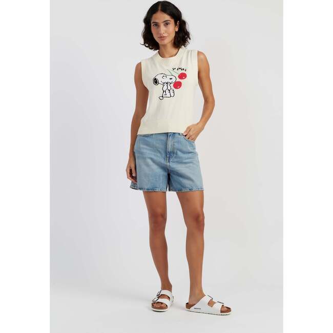 Cotton Snoopy Cherry Tank, White