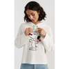 Cotton Snoopy Crochet Hoodie, White - Sweatshirts - 1 - thumbnail