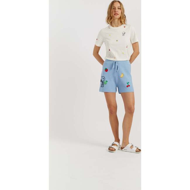 Cotton Snoopy Crochet Shorts, Blue