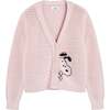 Cotton Snoopy Crochet Peekabo Cardigan, Pink - Cardigans - 3