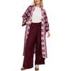 Ally Abstract Print Long Line Cardigan, Pink - Cardigans - 1 - thumbnail