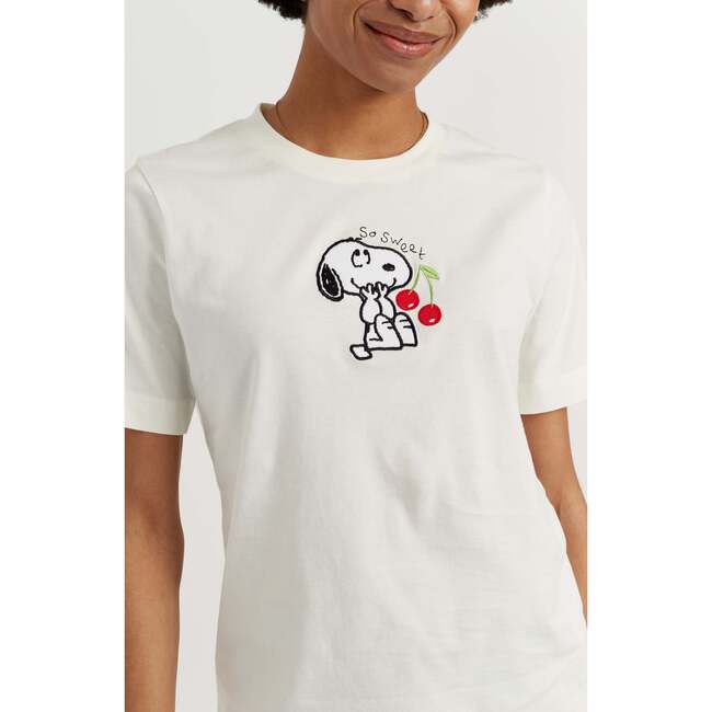Cotton Snoopy Cherry T-Shirt, White - T-Shirts - 3