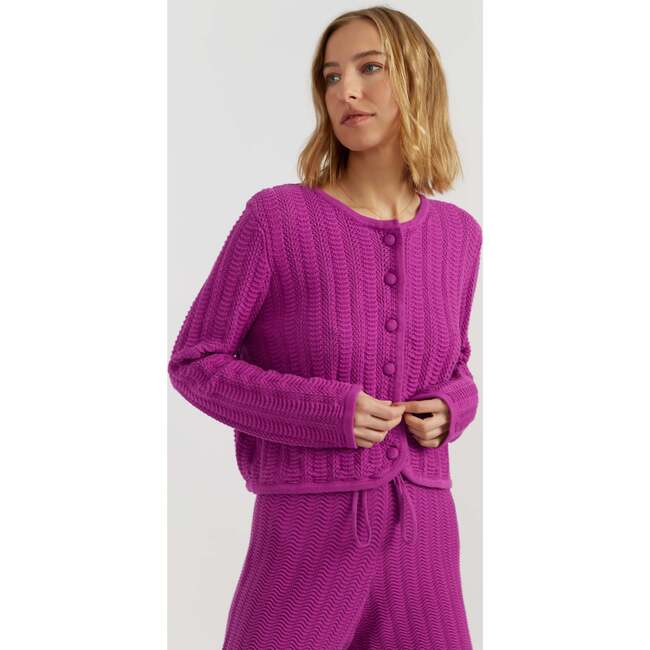 Cotton Crochet Cardigan, Pink