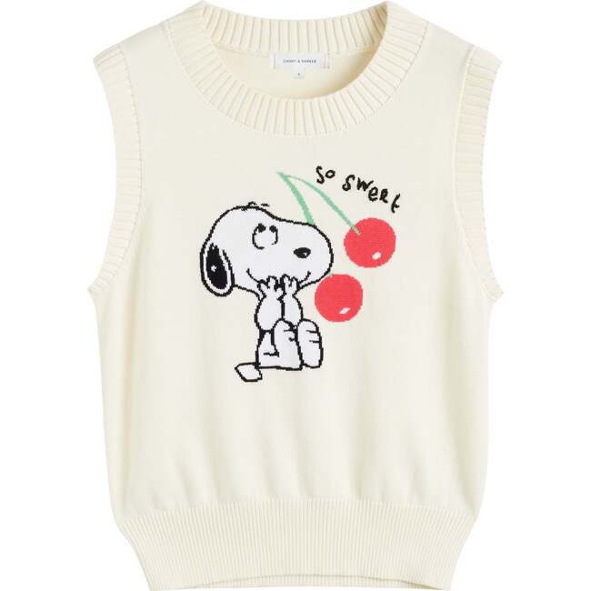 Cotton Snoopy Cherry Tank, White - Tank Tops - 4