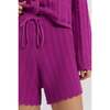 Cotton Crochet Shorts, Pink - Shorts - 4