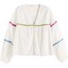 Cotton Rainbow Scallop Blouse, White - Blouses - 4 - thumbnail