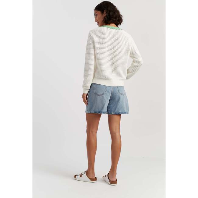 Cotton Snoopy Crochet Peekabo Cardigan, White - Cardigans - 4