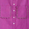 Sienna Linen-Blend Scallop Edge Shirt, Purple - Blouses - 4
