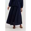 Linen-Blend Broderie Skirt, Blue - Skirts - 1 - thumbnail
