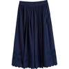 Linen-Blend Broderie Skirt, Blue - Skirts - 2