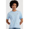 Cotton Snoopy Fruit T-Shirt, Blue - T-Shirts - 1 - thumbnail