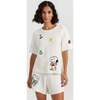 Cotton Snoopy Crochet Tee, White - T-Shirts - 1 - thumbnail
