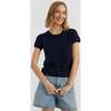Air Pure Cashmere T-Shirt, Blue - T-Shirts - 1 - thumbnail