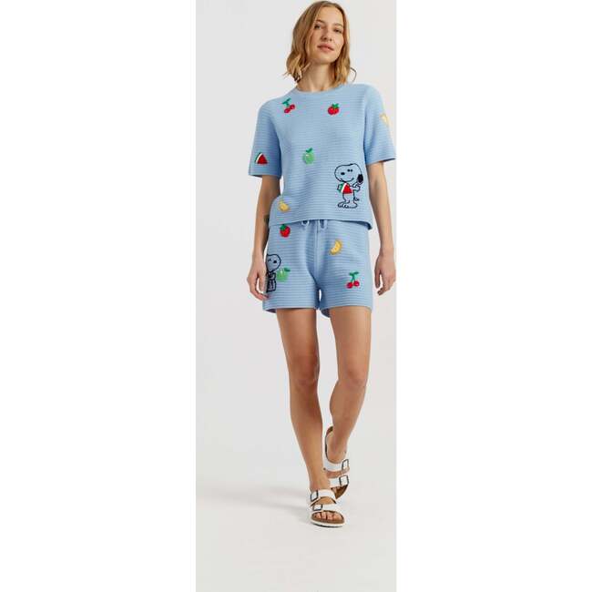 Cotton Snoopy Crochet Tee, Blue