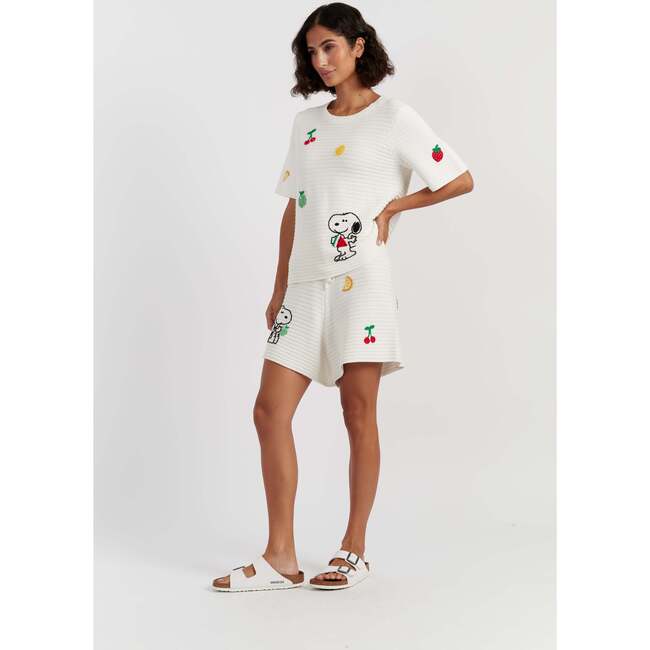 Cotton Snoopy Crochet Tee, White