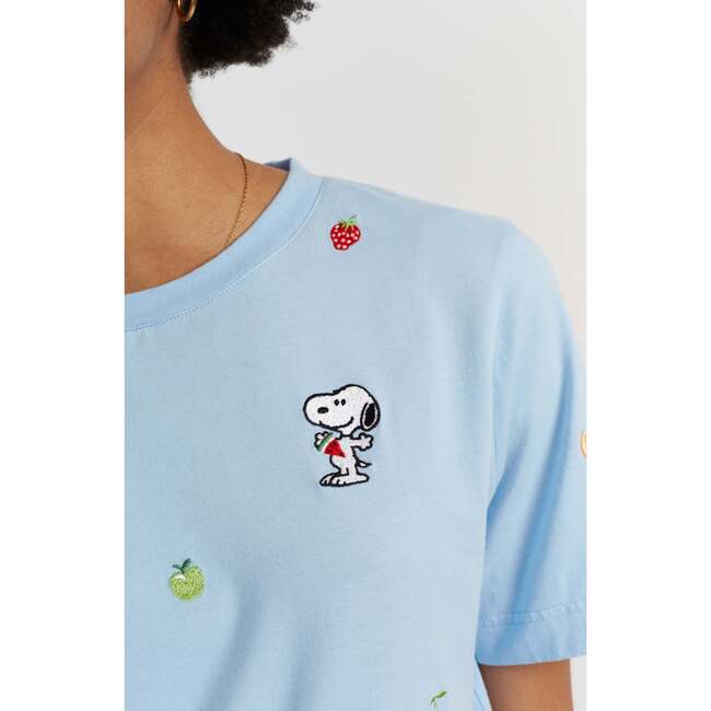 Cotton Snoopy Fruit T-Shirt, Blue - T-Shirts - 3