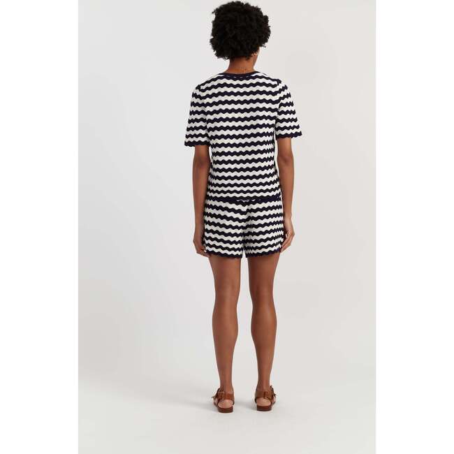 Cotton Cherry Crochet Shorts, Blue