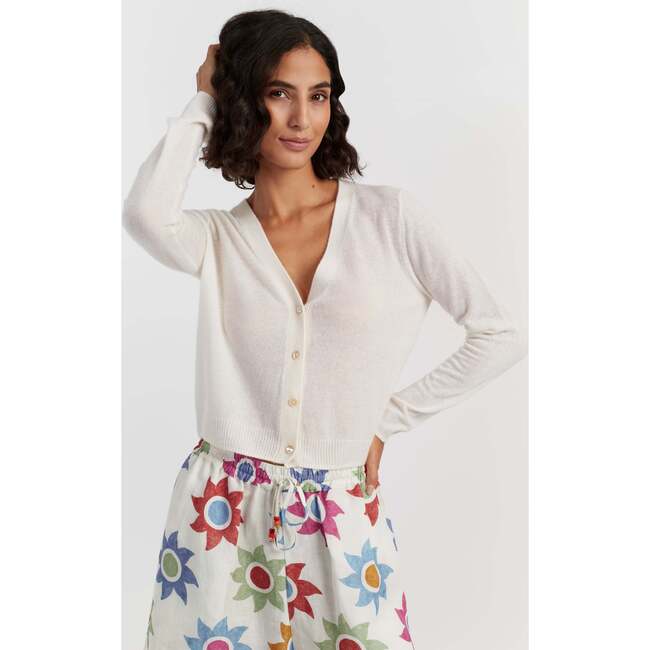 Air Pure Cashmere Cardigan, White - Sweaters - 4