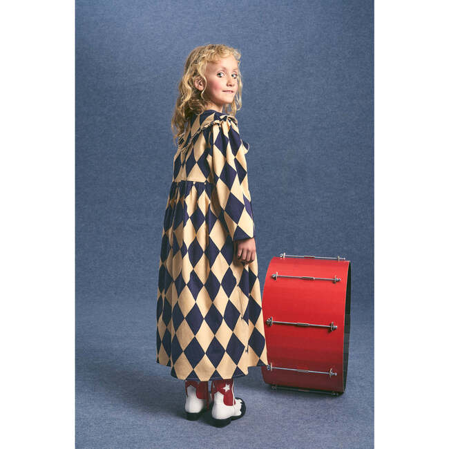 HARLEQUIN DRESS, ANGORA/BLUE - Dresses - 5