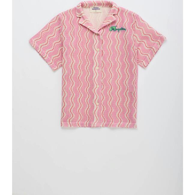 WAVY MESH SHIRT, LIGHT PINK