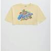 VINTAGE FLOWERS CROP TOP, VANILLA - T-Shirts - 1 - thumbnail