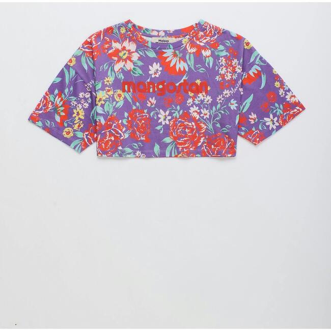 VINTAGE FLOWERS CROP TOP DEEP, LAVENDER
