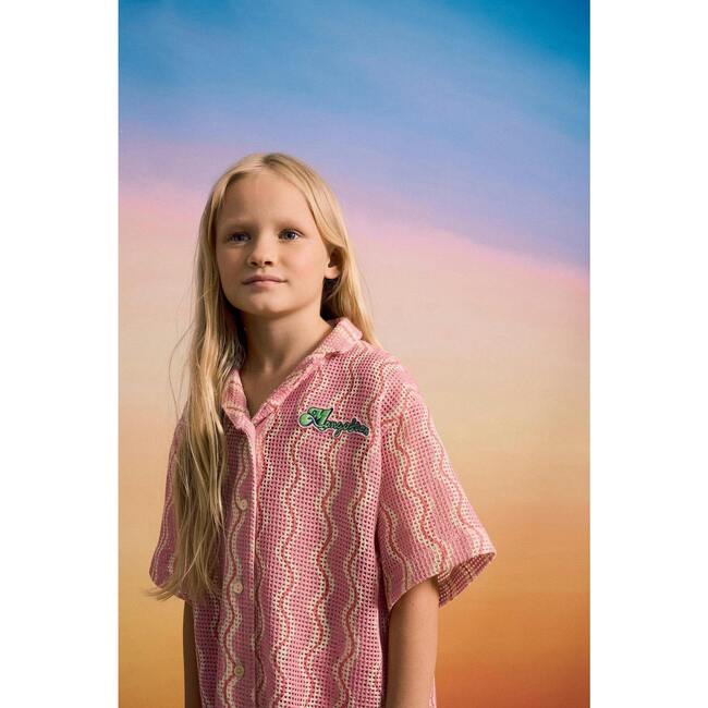 WAVY MESH SHIRT, LIGHT PINK - Shirts - 3