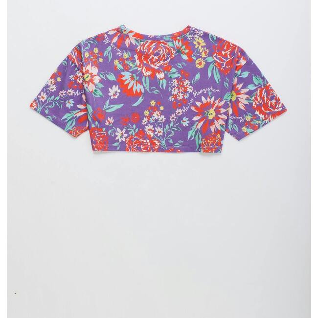 VINTAGE FLOWERS CROP TOP DEEP, LAVENDER