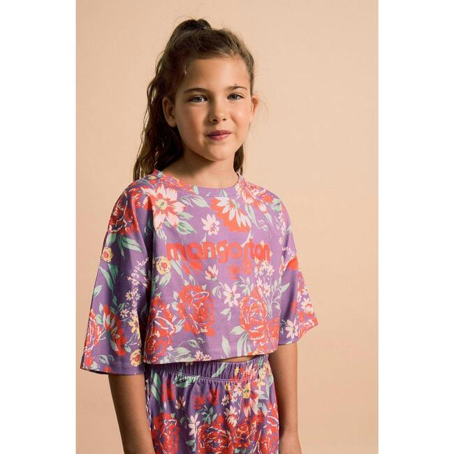 VINTAGE FLOWERS CROP TOP DEEP, LAVENDER - T-Shirts - 3