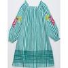 UVAS STRIPED DRESS WITH PUFFY SLEEVES, GREEN - Dresses - 2
