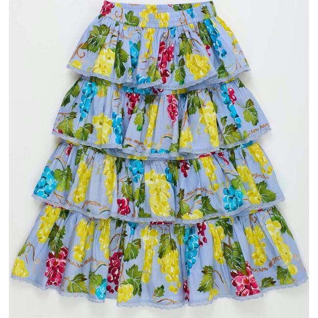 RUFFLES UVAS SKIRT, LIGHT BLUE