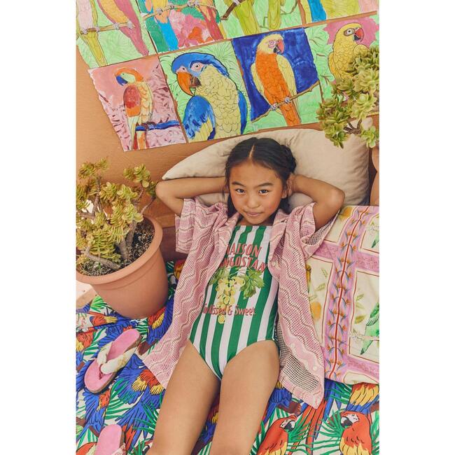 UVAS STRIPED SWIMSUIT, GREEN - Swim Trunks - 6