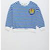 LEVANTE STRIPED KNIT SWEATSHIRT, WHITE & BLUE - Sweatshirts - 1 - thumbnail