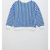 LEVANTE STRIPED KNIT SWEATSHIRT, WHITE & BLUE - Sweatshirts - 2