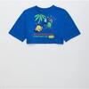 HULA CROP TOP, BLUE - T-Shirts - 1 - thumbnail