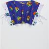 BLOSSOM PATCHWORK TOP, BLUE / WHITE - Shirts - 1 - thumbnail