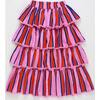 TROPIC RUFFLES STRIPES SKIRT, PINK - Skirts - 1 - thumbnail