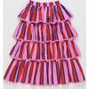 TROPIC RUFFLES STRIPES SKIRT, PINK - Skirts - 2