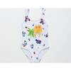 BLOSSOM BIRDS SWIMSUIT, WHITE - Swim Trunks - 1 - thumbnail