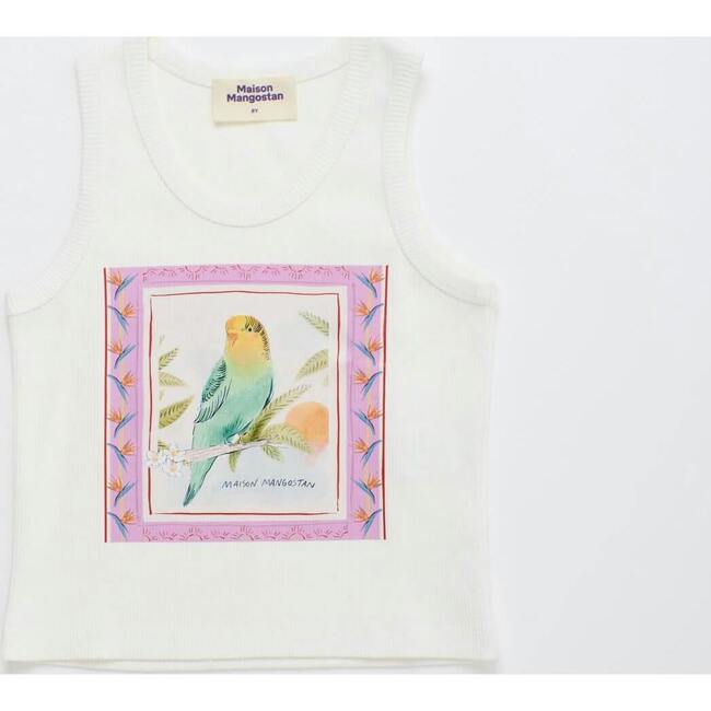 BIRDS TANK TOP, WHITE