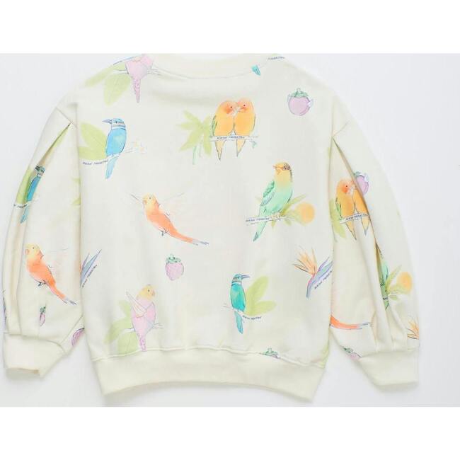 BIRDS SWEATSHIRT, CLOUDY WHITE