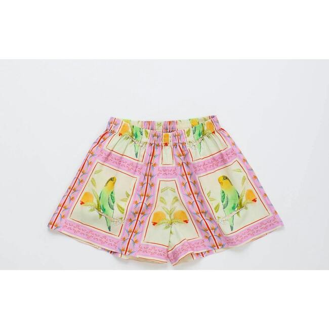 BIRDS PATCHWORK SHORTS, BLUSH