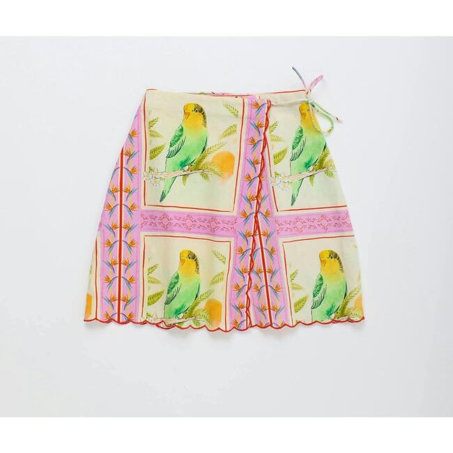 BIRDS PATCHWORK SKIRT, BLUSH