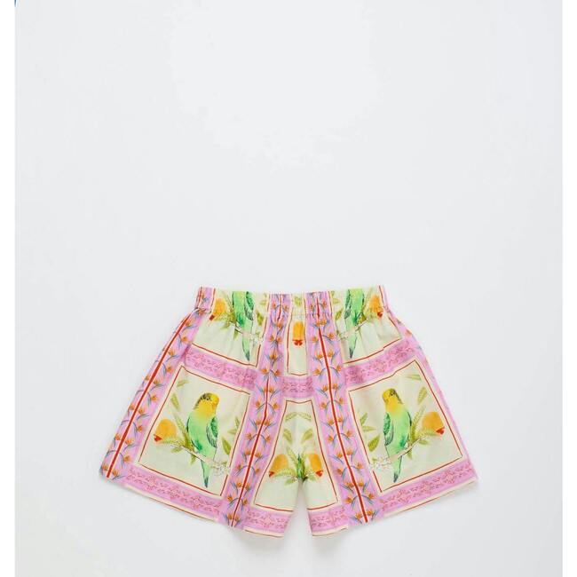 BIRDS PATCHWORK SHORTS, BLUSH