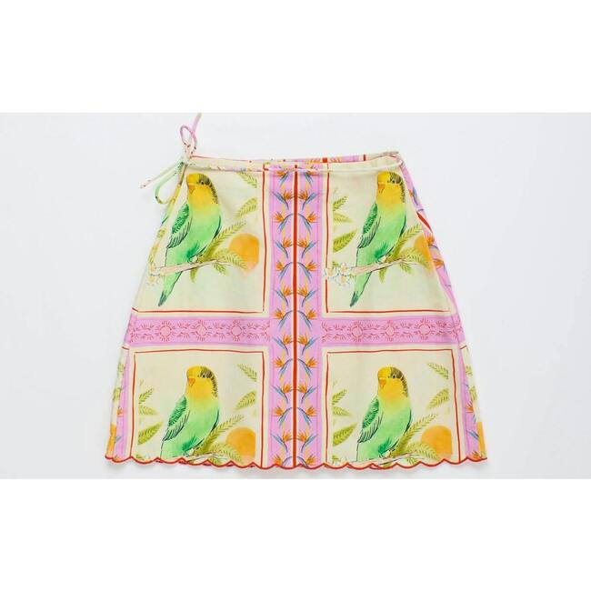 BIRDS PATCHWORK SKIRT, BLUSH