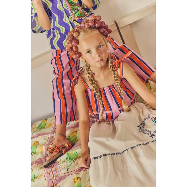 TROPIC RUFFLES STRIPES TOP, PINK - Shirts - 5