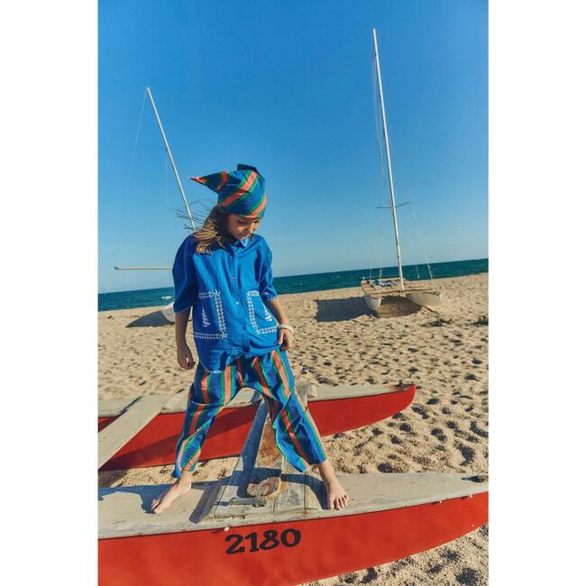 TROPIC STRIPED PANTS, NAVY / RED - Pants - 5