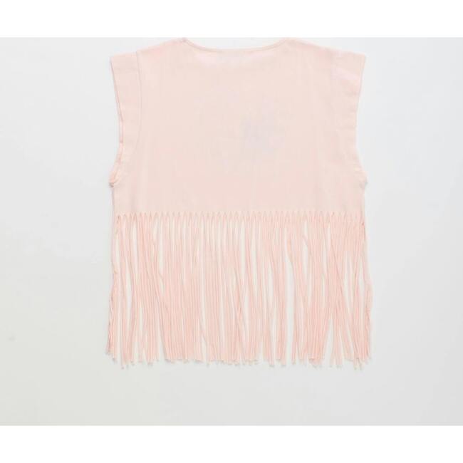 BIRDS FRINGE TOP, BLUSH