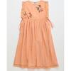 BIRDS EMBROIDERED DRESS, PEACH - Dresses - 1 - thumbnail